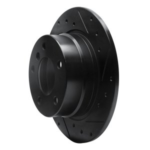 BMW Z4 Brake Rotor (1) - Rear Right - R1 Concepts - Drilled & Slotted - Black - `03-`06